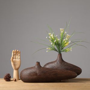 樹脂創意桌面擺飾裝飾藝術花瓶現代簡約插花藝術軟裝飾品